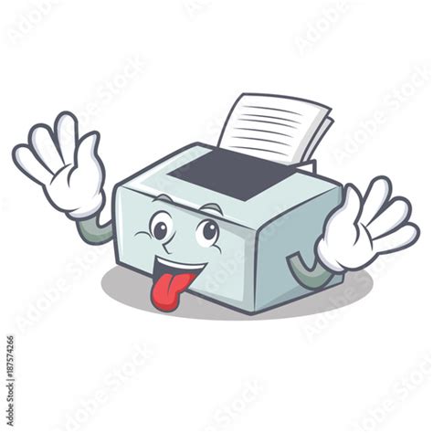 Crazy Printer Mascot Cartoon Style Stock Image And Royalty Free