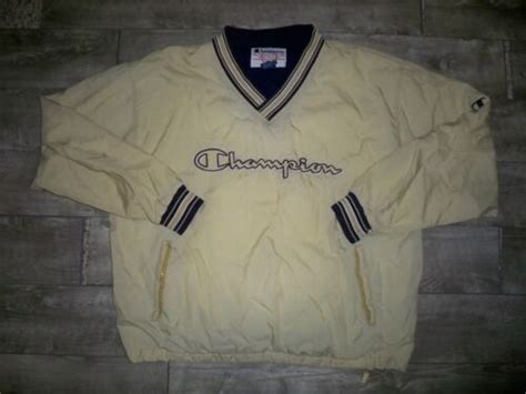 Rare Champion Spellout Windbreaker Vintage Cream Jack Gem