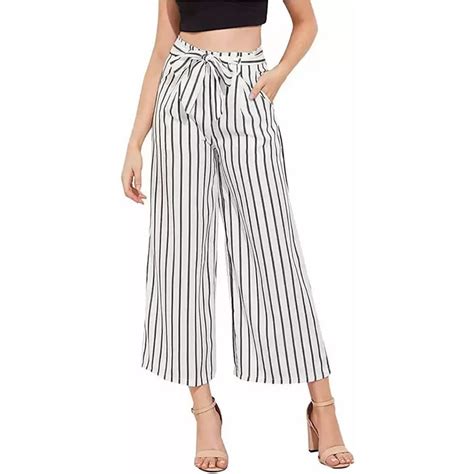 Palazzo Pants Black White Stripes Atelier Yuwa Ciao Jp