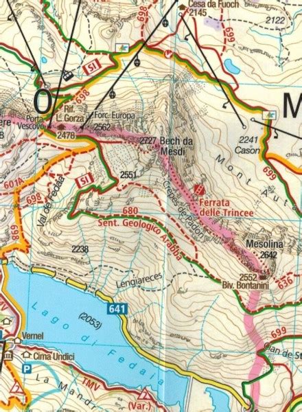 HOCHABTEI ALTA BADIA MAPA WODOODPORNA 652 KOMPASS