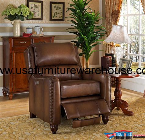 Marshall 100 Genuine Brown Tufted Leather Recliner Usa Furniture