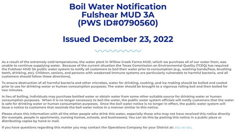 Fort Bend County Office Of HS EM On Twitter Boil Water Notification