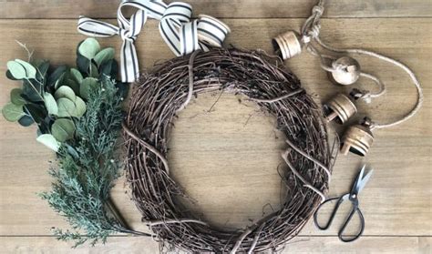 Diy Christmas Wreath With Ribbon And Brass Bells Making Home Pretty