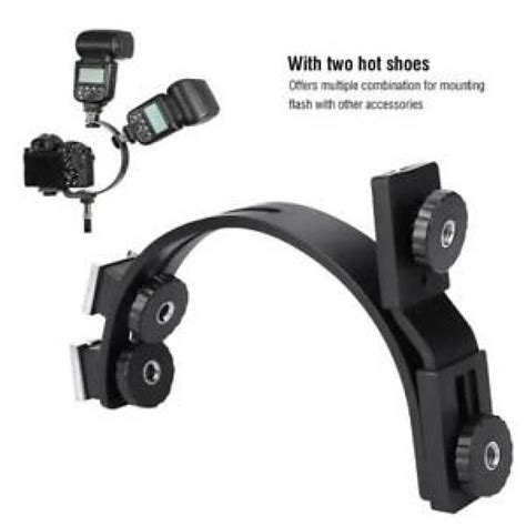 C Shape Dual Hot Shoe Flash Bracket For DSLR Camera