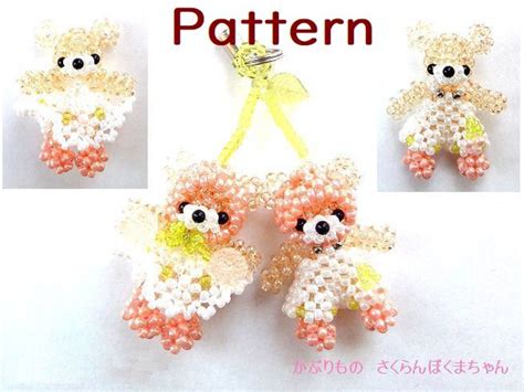 Beaded Teddy Bear Bears In Cherry Cosplay Beading Pattern 3d Bead Tutorial Pdf Etsy