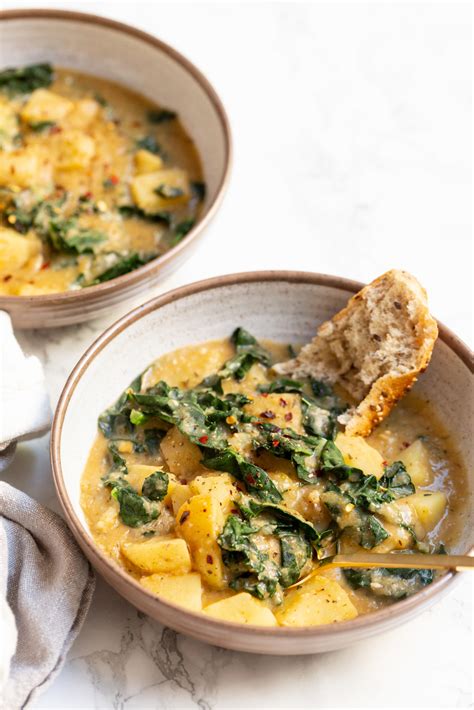 Inspiralized Vegan Creamy Potato And Kale Soup