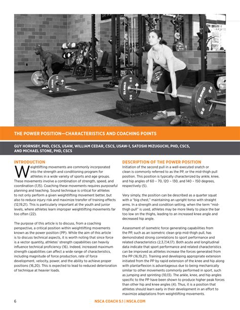 power position characteristics coaching points