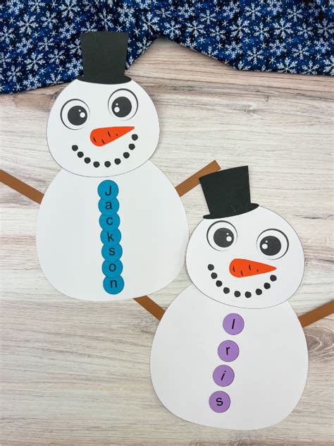 Snowman Name Craft For Kids [Free Template]