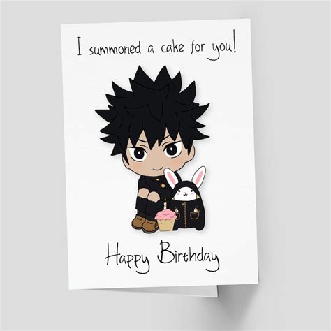 Anime Card Anime Birthday Card Jujutsu Kaisen Megumi Etsy