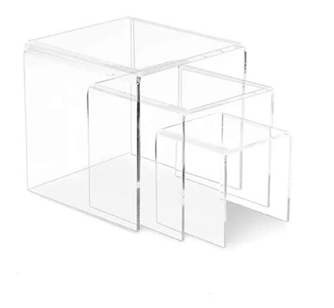 Prateleira Plataforma Acr Lico Vitrine Decorativo Sala Un Cor Cristal