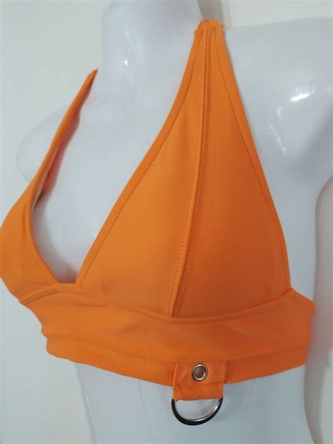 No Boundaries Lifeguard Orange Bikini Halter Bikini Gem