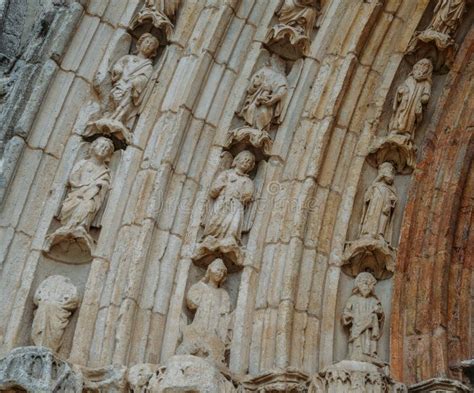 Facade Of 14th Century Iglesia De San Esteban In Burgos Spain Stock