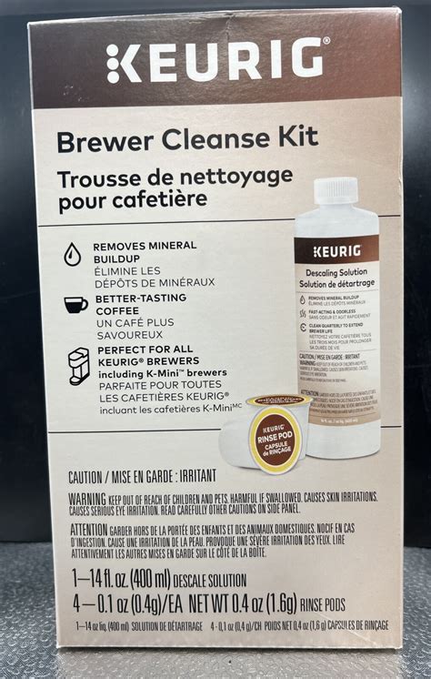 Keurig Brewer Cleanse Kit For Maintenance Includes Descaling Solution