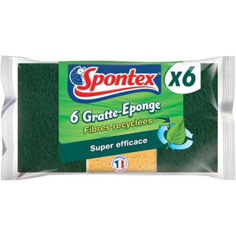 Eponge R Curer Fibres Recycl Es Spontex Le Lot De Prix Carrefour