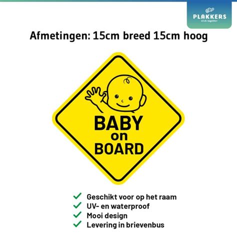 Baby on board sticker UV- en Waterproof Slechts 3,95 - Bekijk Baby on ...