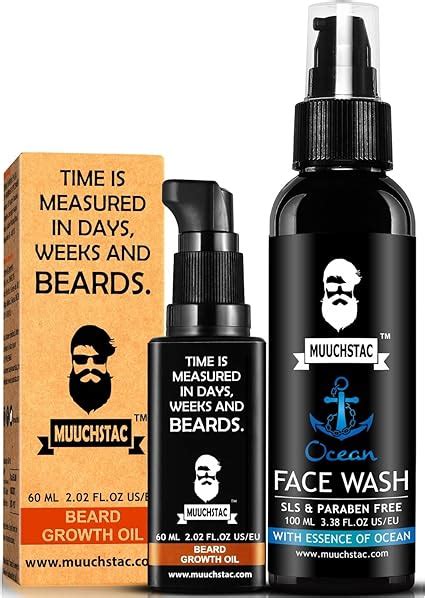 Muuchstac Mens Herbal Beard Growth Oil 60ml And Refreshing Ocean Face