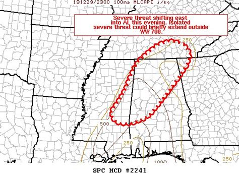 Latest Mesoscale Discussion Is Out From Spc Severe Threat Continues The Alabama Weather Blog