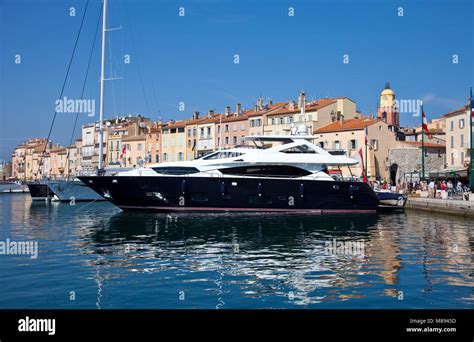 Luxury Yacht At Harbour Of Saint Tropez French Riviera South France