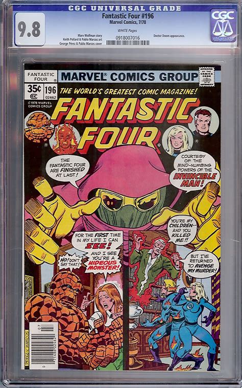 Fantastic Four 196 CGC 9 8 W Auction Pedigree Comics