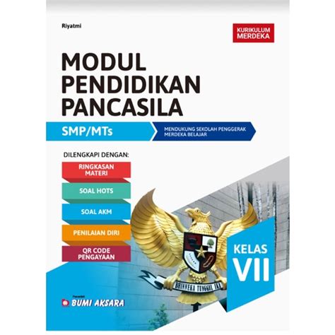 Jual Modul Pendidikan Pancasila Kls VII SMP MTs Kur Merdeka