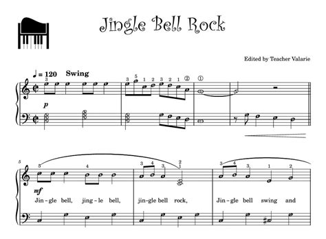 Jingle Bell Rock Piano Sheet Grade 2 Solo Easy Self Learning Series