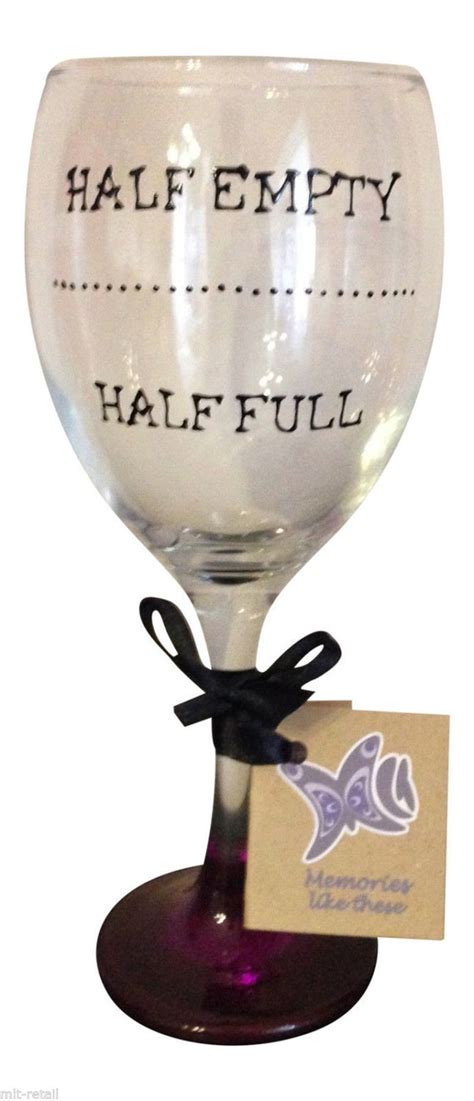 Half Full Half Empty Hand Painted Wine Glass Uk T For Her