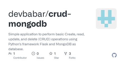 Github Devbabar Crud Mongodb Simple Application To Perform Basic