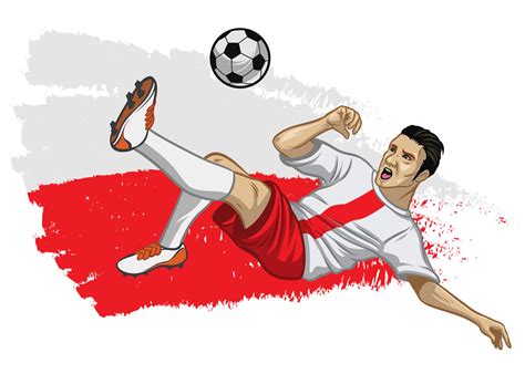 Poland soccer player with flag as a background 21113678 Vector Art at ...