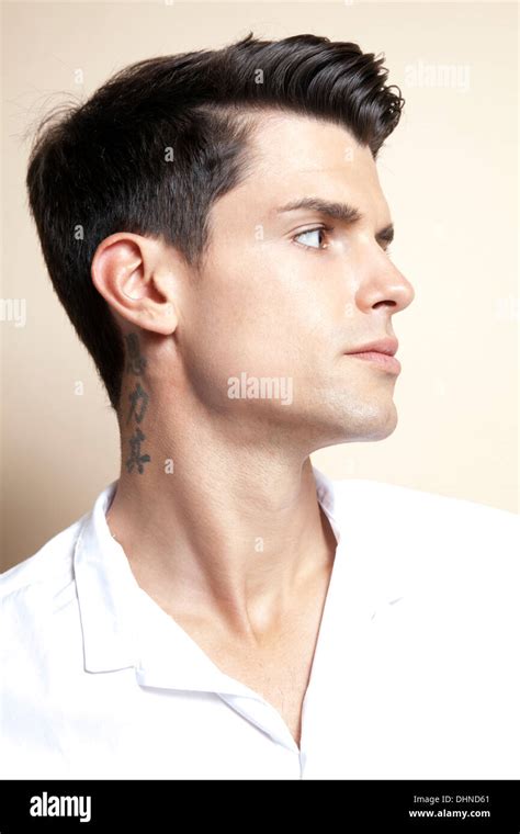 side profile face tattoo  res stock photography  images alamy