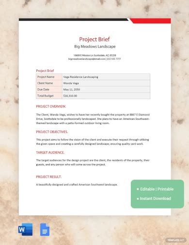 Project Brief Examples Format How To Make Pdf Tips