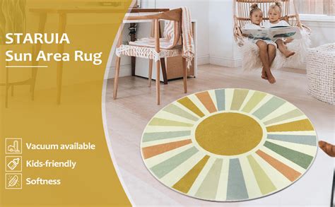 Amazon STARUIA Boho Sun Round Area Rug For Living Room 6 Ft