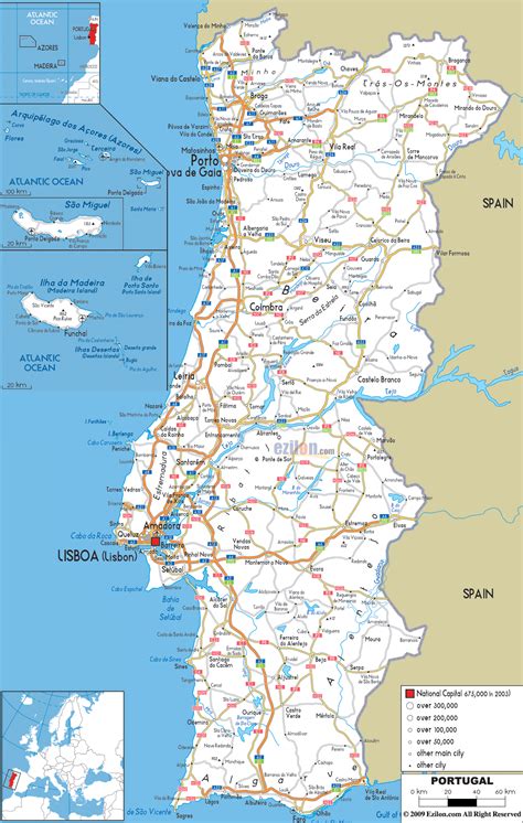 Detailed Clear Large Road Map Of Portugal Ezilon Maps