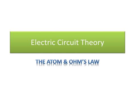 Ppt Electric Circuit Theory Powerpoint Presentation Free Download