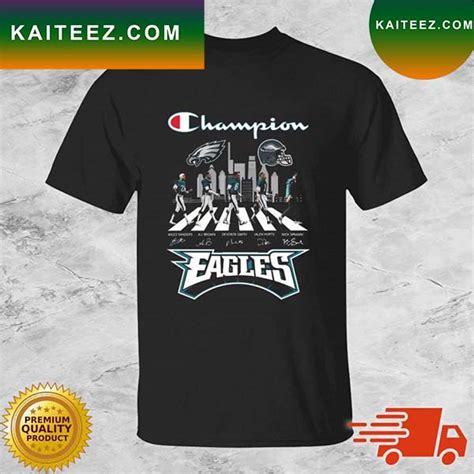 Champions Philadelphia Eagles Abbey Road Signatures T Shirt Kaiteez