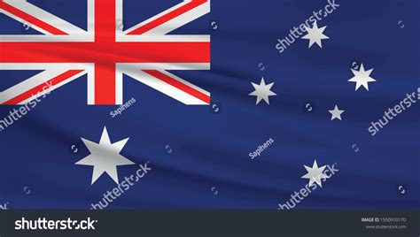 Australia Flag Waving Wind Effect Stock Vector Royalty Free