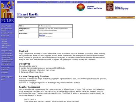 Planet Earth 9th - 10th Grade Lesson Plan | Earth lessons, Lesson ... 
