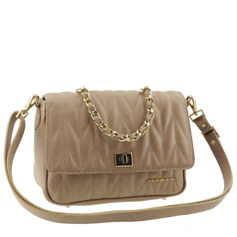 Bolsa De Couro Matelass Nude