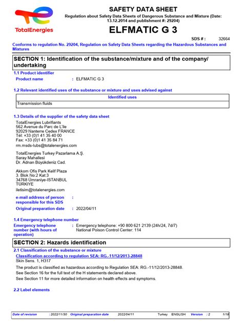 Elfmatic G3 Msds Pdf Toxicity Safety