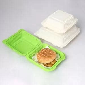 Compostable Cornstarch Degradable Meal Boxes Biodegradable Hamburger