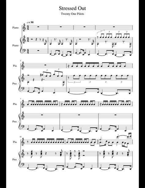 Stressed Out Twenty One Pilots Sheet Music For Piano Download Free In Pdf Or Midi