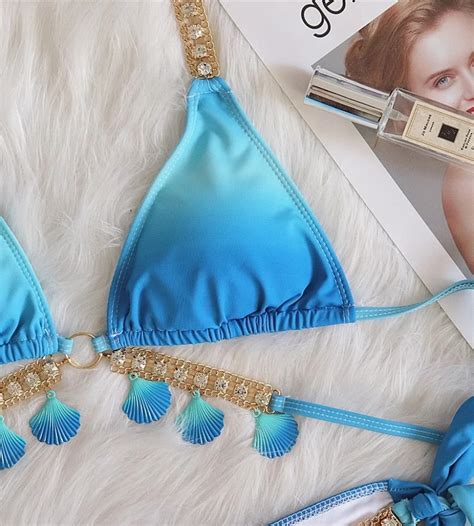 Taş ve Deniz Kabuğu Aksesuarlı Bikini Takımı SK StilKapinda