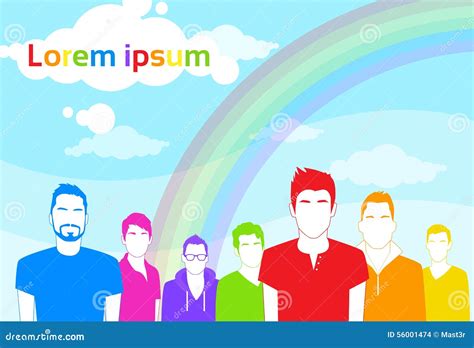 As Mesmas Silhuetas Coloridas Do Grupo Dos Povos Do Homem Gay Do Sexo Ilustra O Do Vetor