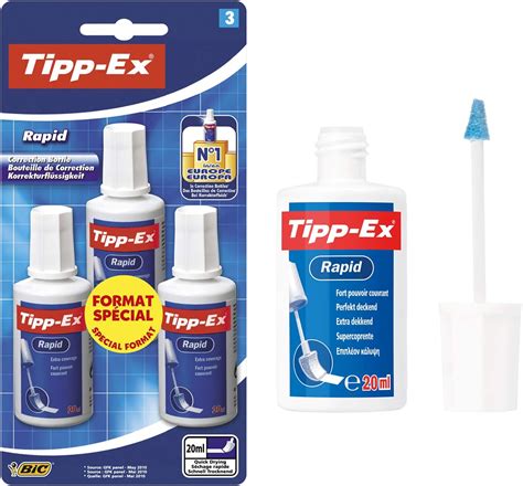 Tipp-Ex Flasche Rapid Korrekturflüssigkeit, Blister 3 Stück : Amazon.de ...