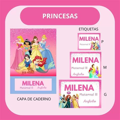 Etiquetas Escolares Volta S Aulas Princesas Hully