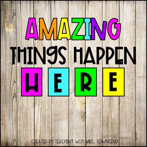 Amazing Things Happen Here Bulletin Board Display Printable Etsy