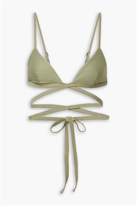 Matteau Wrap Effect Stretch Repreve Triangle Bikini Top The Outnet