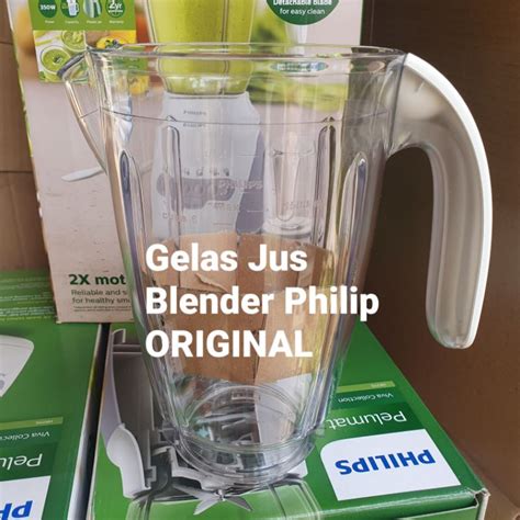 Jual Set GELAS JUS Plastik BLENDER PHILIPS Original Hr 2115 2116 2071