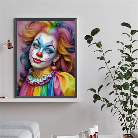 5D DIY Full Round Drill Diamond Painting Clown Girl Kit Home Decoration