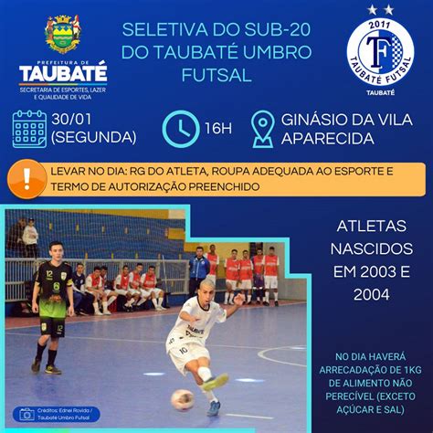 Diário de Taubaté e Região Taubaté Futsal abre seletiva para Sub 20