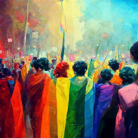 Hermosa ilustración animada del orgullo gay marcha del orgullo Foto Premium